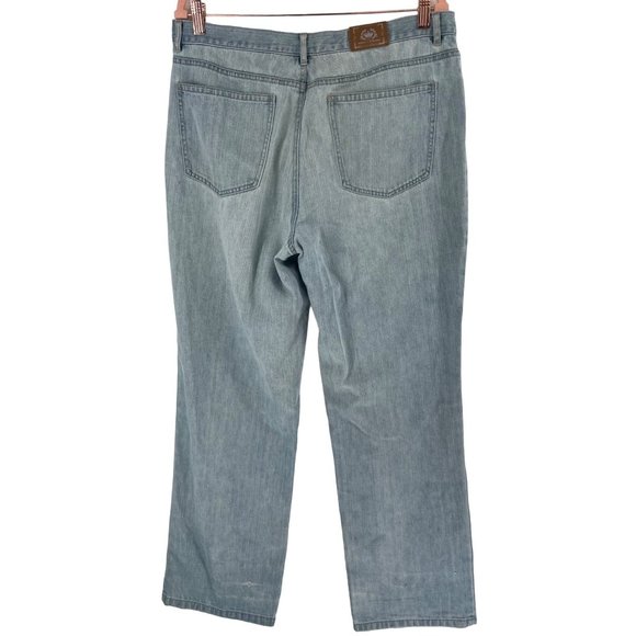 House Of Freedom Women's Size 16 Light Wash Blue Jean Denim Straight-Leg Pants - Picture 2 of 7